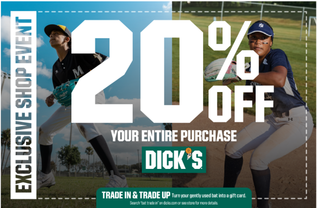 Save 20% at Dick’s Sporting Goods 4/10-13
